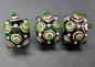 Preview: eye bead emerald green, white, red