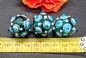 Preview: eye bead Sea green white