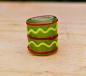 Preview: Handmade Viking Glass Bead Inspired by Birka – Grass Green, Red & Yellow