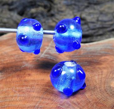 Glasperle hellblau/cobalt