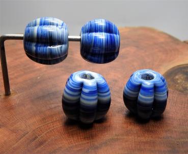 marmorierte elfenbein-blaue Melonenperle