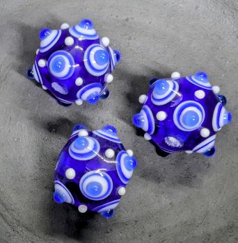 Preview: Augenperle blau weiß cobalt