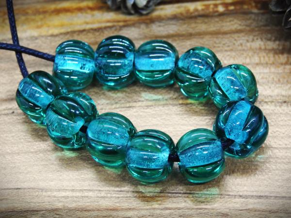 bead set 10 + 1 sea green transparent