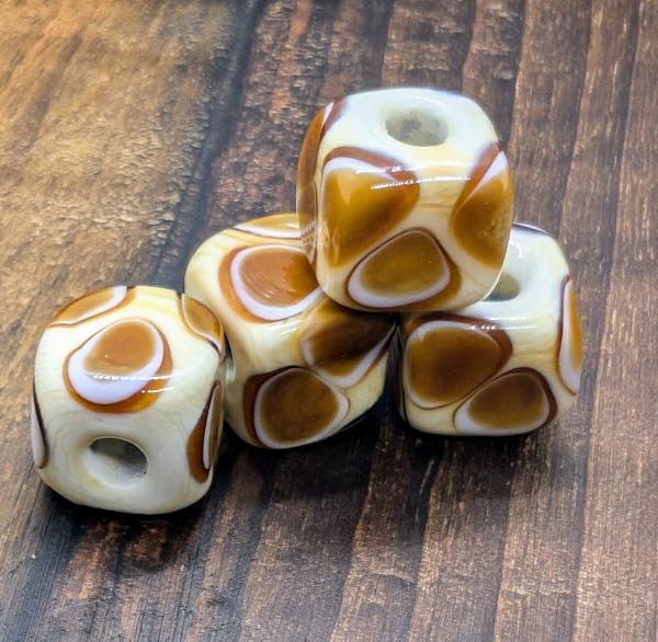 eye bead ivory amber brown